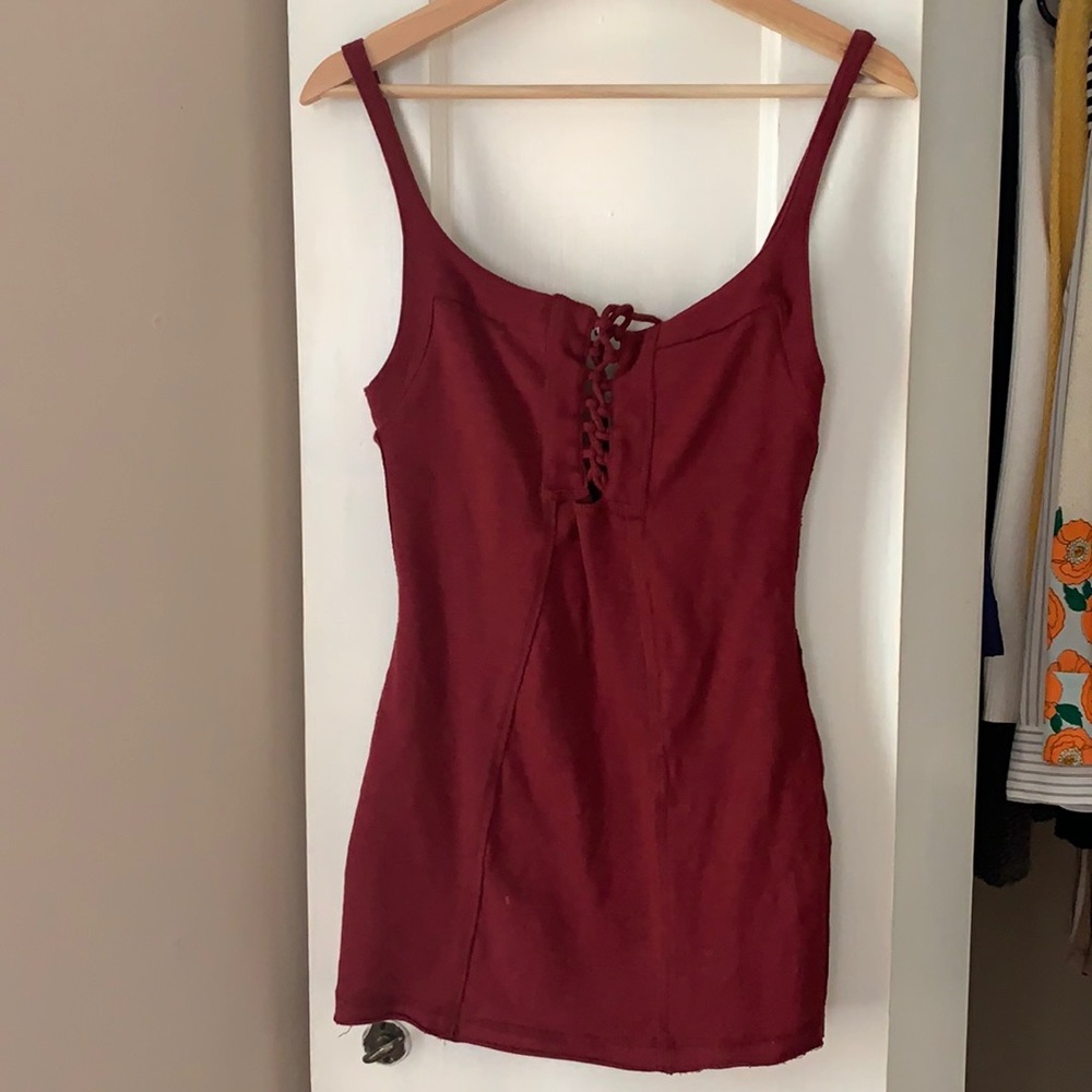 NWT FREE PEOPLE Intimately Burgundy Mini Dress XS